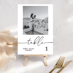 Minimalist Photo Table Numbers Modern weeding