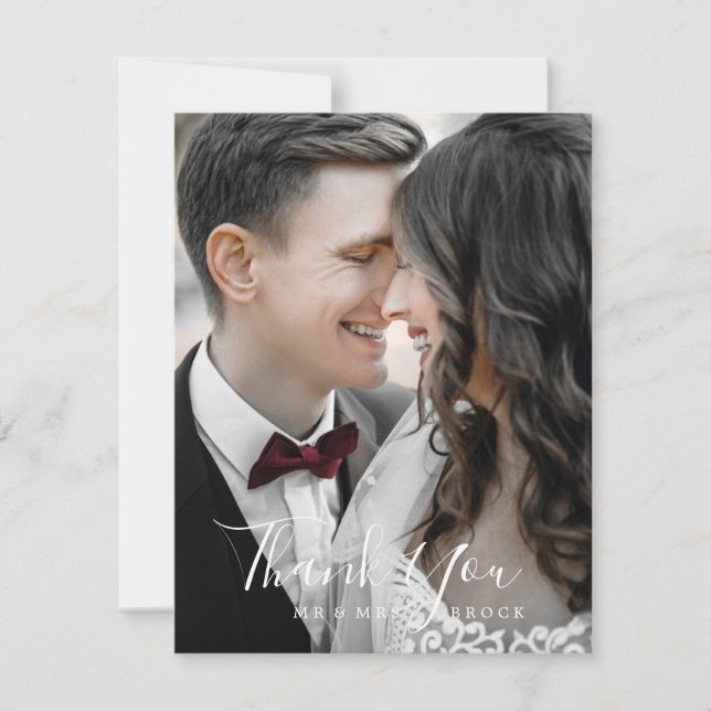 Minimalist Photo Template Thank You Card (Front)
