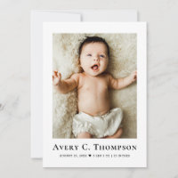Minimalist Photo Thank you & Newborn Birth