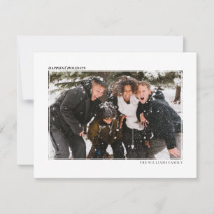 Minimalist Photo Thin Border Holiday Card
