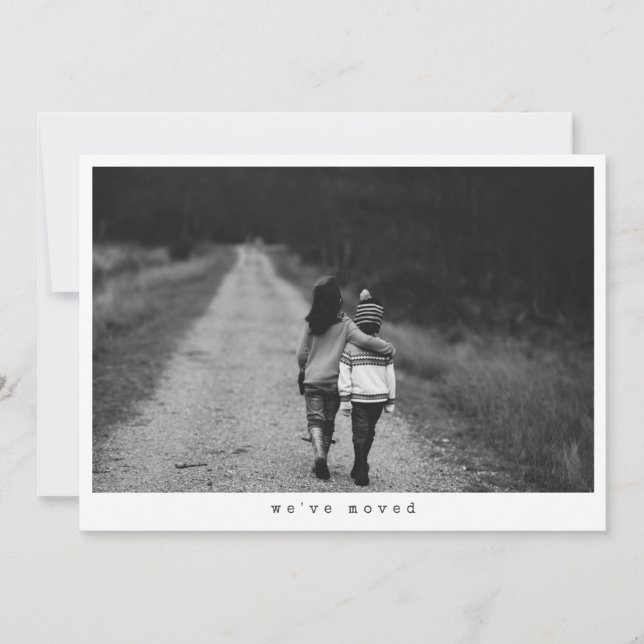 Minimalist Photo We Moved New Home Address Announcement (Front)