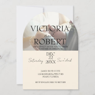 Minimalist Photo Wedding Engagement Arch Invitation