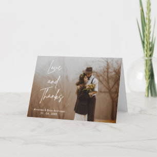 Minimalist Photo Wedding Folding Thank You Card