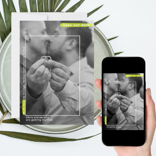 Minimalist photo wedding gay Save The Date Card