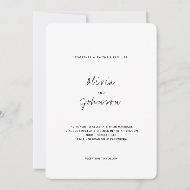 Minimalist Photo Wedding Invitation (Front)