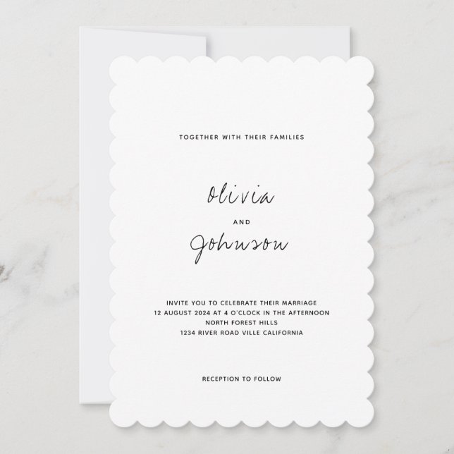 Minimalist Photo Wedding Invitation (Front)