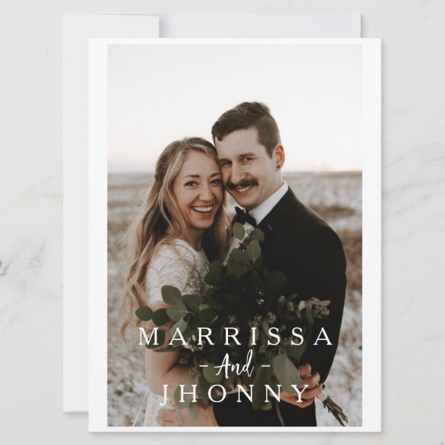 Minimalist Photo Wedding Invitation Card (Front)
