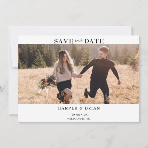 Minimalist Photo Wedding Save The Date Card