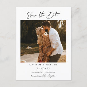 Minimalist Photo Wedding Save The Date Postcard