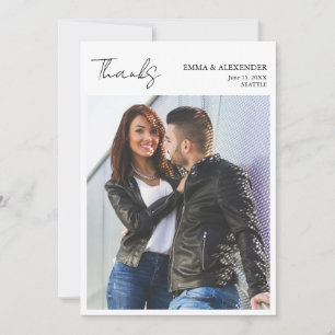 Minimalist Photo Wedding Thank You Card