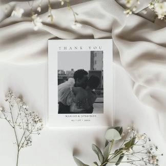 Minimalist Photo Wedding Thank You Card
