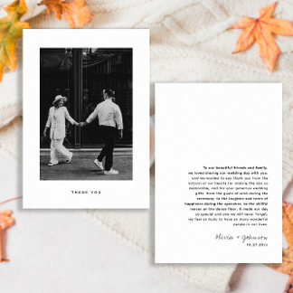 Minimalist Photo Wedding  Thank You Card