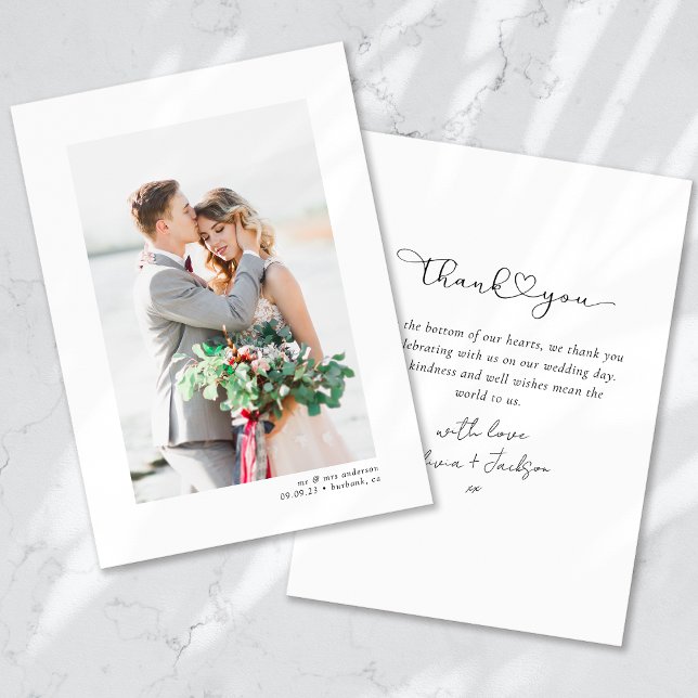 Minimalist Photo Wedding Thank You Card (Creator Uploaded)