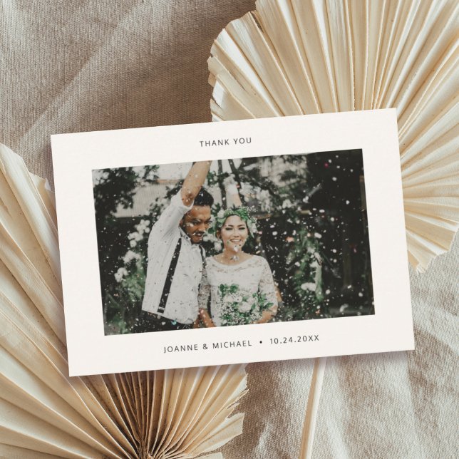 Minimalist Photo Wedding Thank You Card W Note (Creator Uploaded)