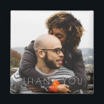 Minimalist Photo Wedding Thank You Magnet<br><div class="desc">Say thank you in a unique and lasting way with this Minimalist Photo Wedding Thank You Magnet. Designed as a modern keepsake, this personalised magnet features a clean, minimalist design that showcases one of your favourite photos along with a simple, heartfelt message of gratitude. Perfect for wedding favours, this magnet...</div>
