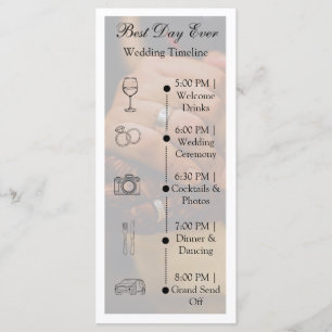 Minimalist Photo Wedding Timeline Flat Program Programme