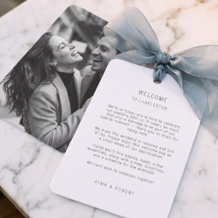Minimalist Photo Wedding Welcome Letter Card