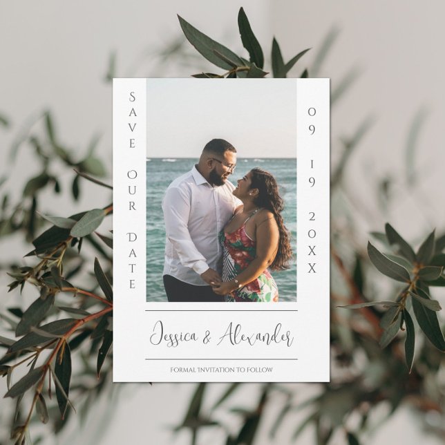 Minimalist Photo | White Save The Date (Creator Uploaded)