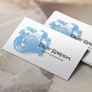 Minimalist Photographer Camera Drawing Photography Business Card