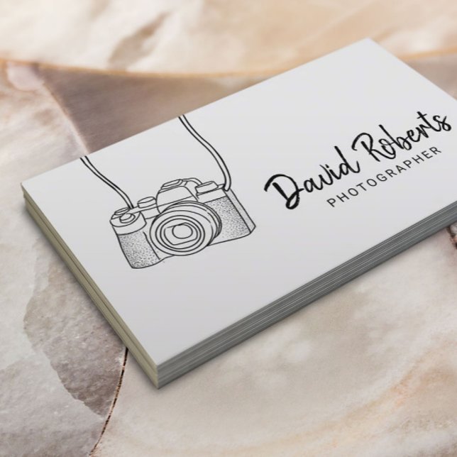 Minimalist Photographer Cute Camera Photography Business Card (Creator Uploaded)