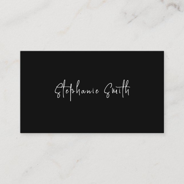 Minimalist Photographer Modern Black and White Business Card (Front)