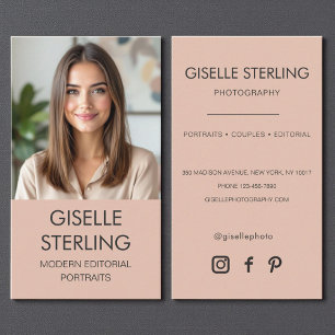 Minimalist Photographer Photo Social Media Business Card