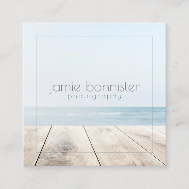 Minimalist Photographer Photography Business Square Business Card (Front)