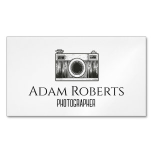  Minimalist Photographer Vintage Camera  Magnetic Business Card