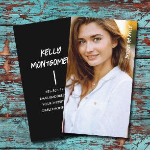 Minimalist Photography Full Photo Simple Black Business Card