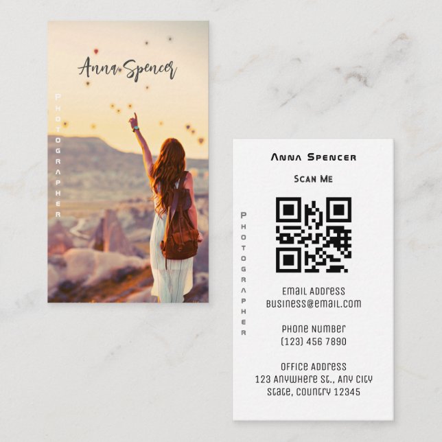 Minimalist Photography Full Photo Simple  Business Card (Front/Back)