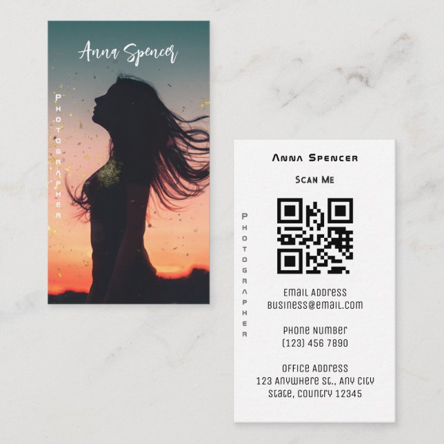 Minimalist Photography Full Photo Simple  Business Card (Front/Back)