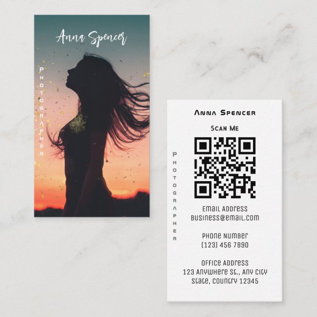 Minimalist Photography Full Photo Simple  Business Card (Front/Back)