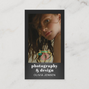 Minimalist Photography Full Photo Simple QR code Business Card