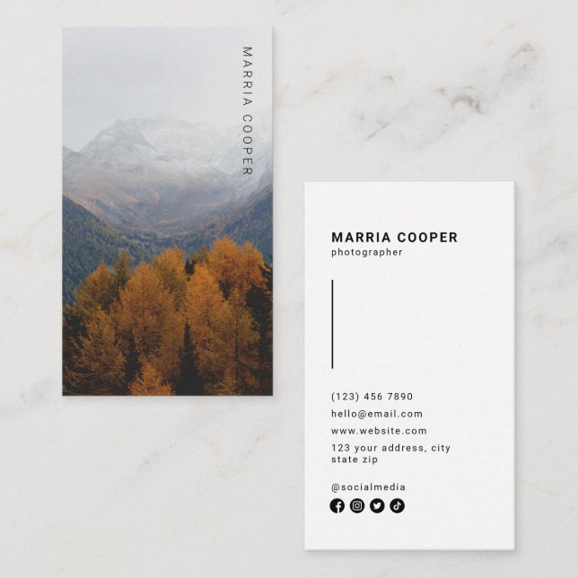 Minimalist Photography Photo Social Media Business Card (Front/Back)