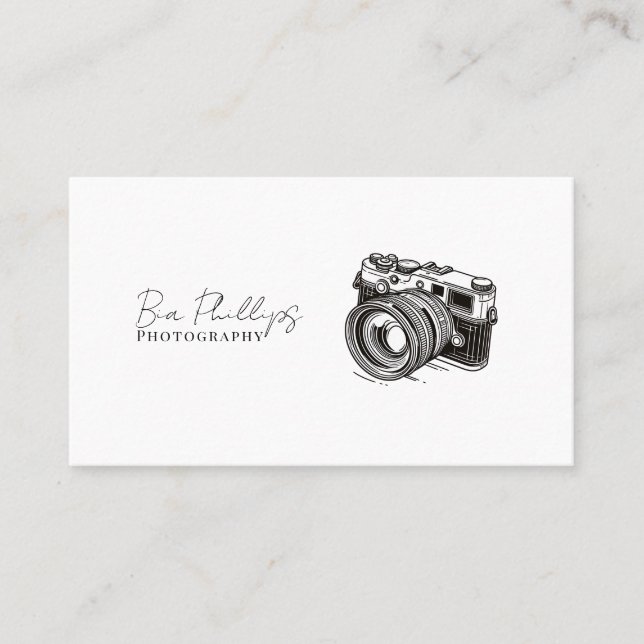 Minimalist Photography Photographer Photo Business Card (Front)