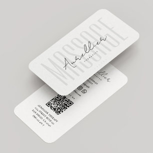 Minimalist Physical Massage Therapist Clean White  Business Card
