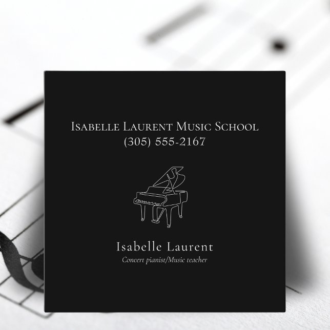 Minimalist pianist music teacher calling card (Creator Uploaded)