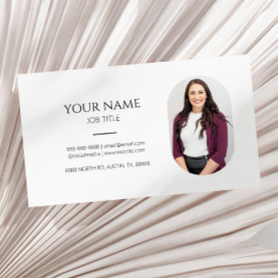 Minimalist Picture Photo Professional Modern White Business Card