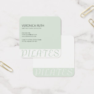 Minimalist Pilates Mint Green Square Business Card