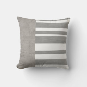 minimalist pillow grey and white stripes