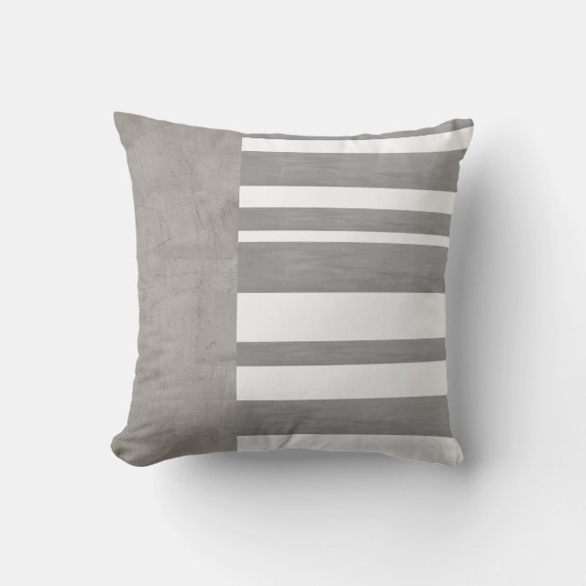 minimalist pillow grey and white stripes (Front)