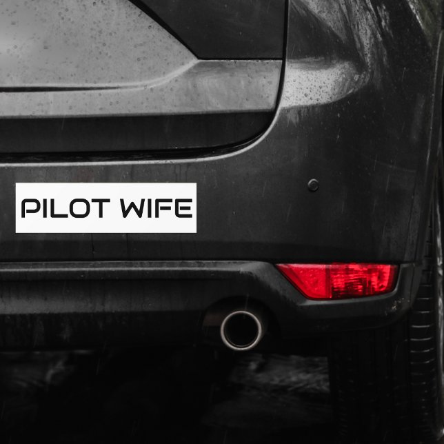Minimalist PILOT WIFE Typography,Simple Aviation Bumper Sticker (Creator Uploaded)