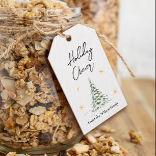 Minimalist Pine Tree Holiday Cheer Gift Tag