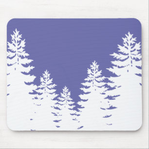 Minimalist pine tree silhouette mouse mat