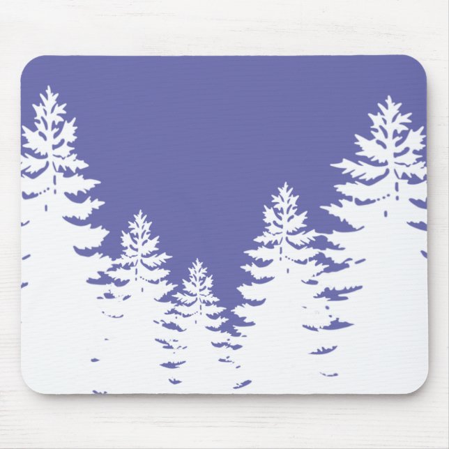 Minimalist pine tree silhouette mouse mat (Front)