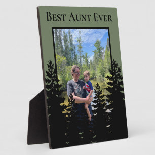 Minimalist pine tree silhouette personalise plaque