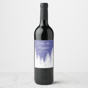 Minimalist pine tree silhouette wine label