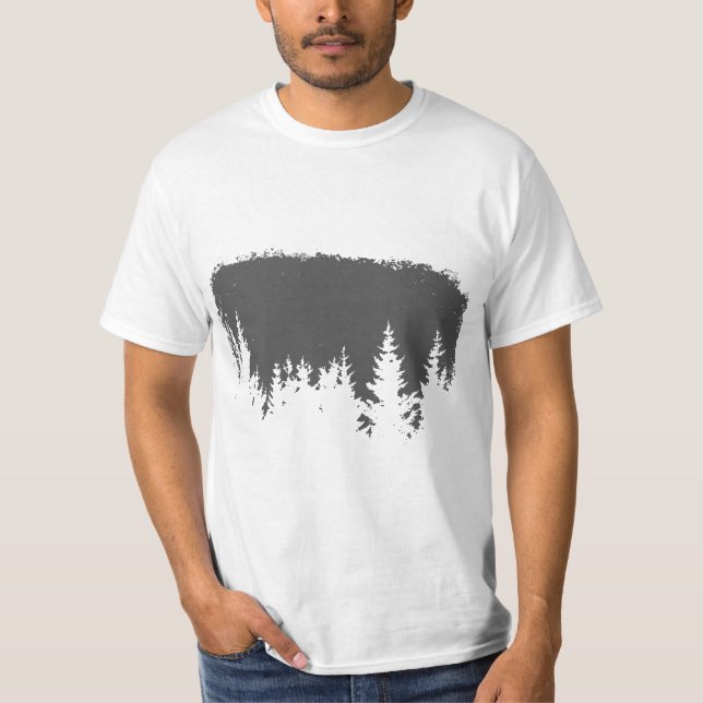 Minimalist Pine Tree World Traveler Graphic Clothi T-Shirt (Front)