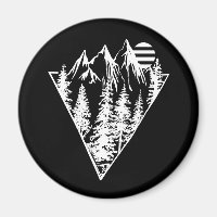 Minimalist pine trees forest scene