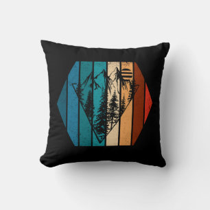 Minimalist pine trees forest vintage cushion